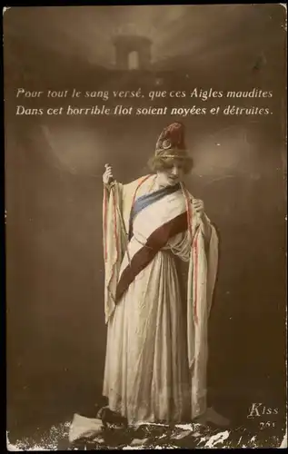 .Frankreich Patriotika France Femme Frau Patriotic Fotokunst 1915