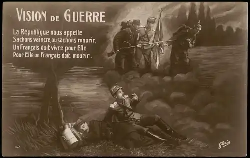 .Frankreich Patriotika France Militaria Fotokunst VISION DE GUERRE 1915