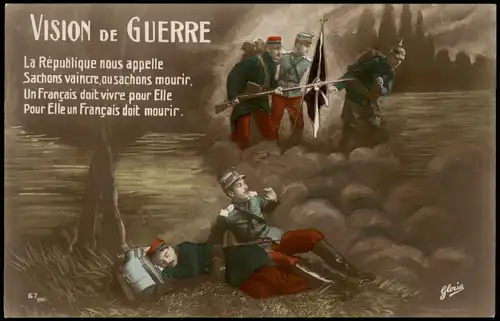 .Frankreich Patriotika France Militaria Fotokunst VISION DE GUERRE 1915