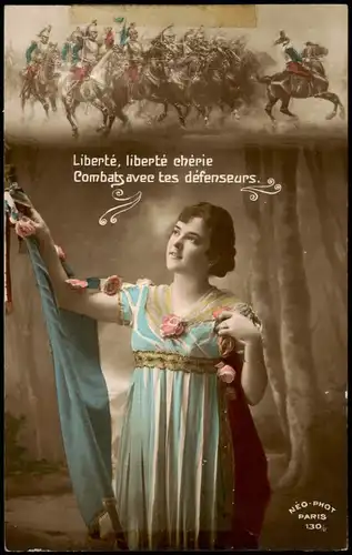 .Frankreich Patriotika France Fotokunst Militär Liberté, liberté chérie 1915