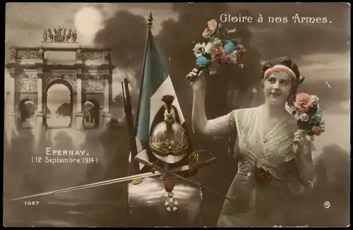 .Frankreich Patriotika France Fotokunst EPERNAY.Gloire nos Armes Fotokunst 1915