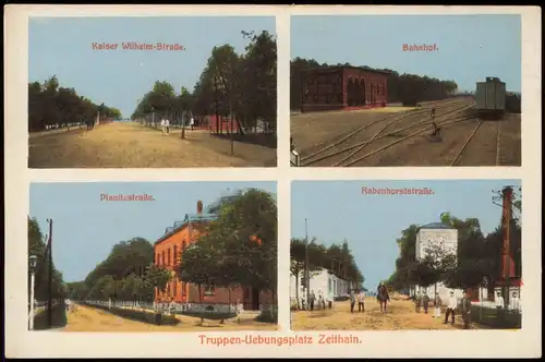 Ansichtskarte Zeithain Planitzstraße, Bahnhof, Rabenhorststraße 1915