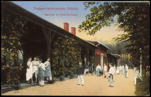 Ansichtskarte Zeithain Kantinen im Infanterie-Lager. 1915  gel. Feldpoststempel