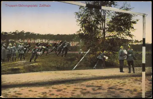 Ansichtskarte Zeithain Truppenübungsplatz, Manöver 1915  gel. Feldpoststempel