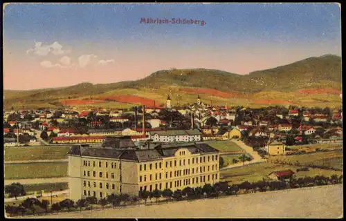 Postcard Mährisch Schönberg Šumperk Stadt, Fabrik 1914