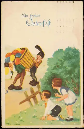 Ansichtskarte  Glückwunsch Ostern / Easter Zwerge Ostereier 1926