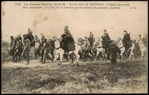 Postkaart Nieuport Nieuwpoort Prisonniers a Dixmude Wk1 1916  gel. Feldpost
