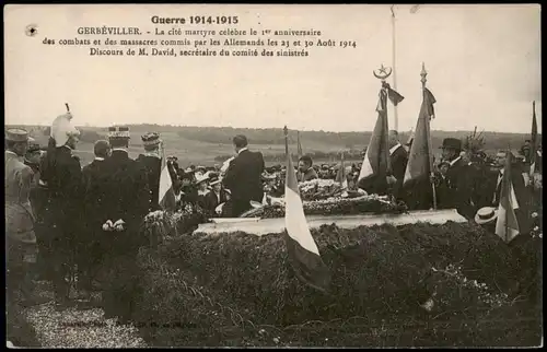 WK1 GERBÉVILLER.- La cité martyre célèbre le 1er anniversaire 1915