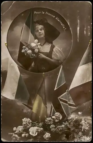 .Frankreich Patriotika France Frau - Pour la France eternelle! 1915