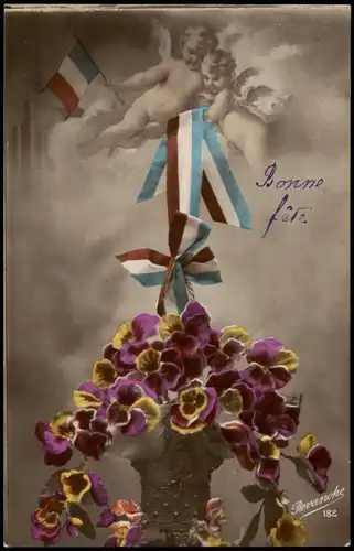 CPA .Frankreich Patriotika France Engel Angel Trikolore 1915