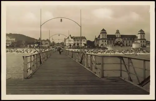 Ansichtskarte Binz (Rügen) Landungsbrücke Seebrücke Ostsee Ostseebad 1920