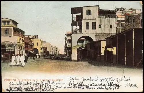 Port Said بورسعيد (Būr Saʻīd) Straßen Ansicht, STREET IN THE NATIVE QUARTER 1907