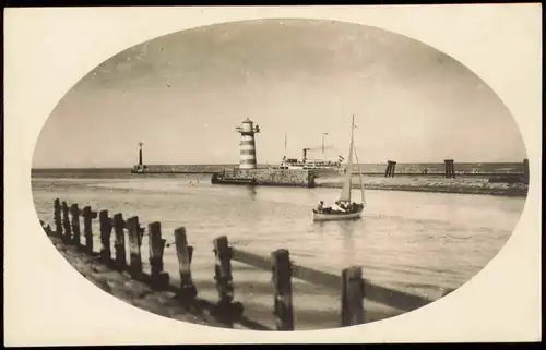 Ansichtskarte Warnemünde-Rostock Partie am Leuchtturm 1910