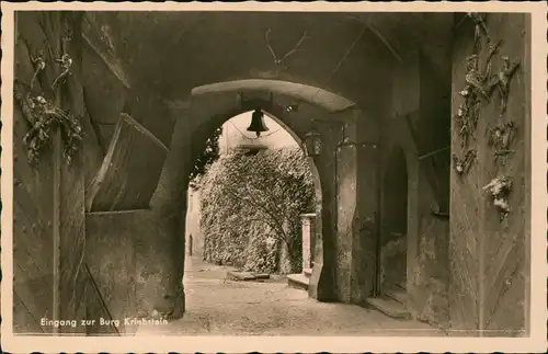Ansichtskarte Kriebstein Eingang zur Burg Kriebstein 1940