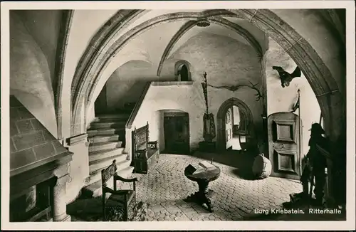 Ansichtskarte Kriebstein Burg Kriebstein Ritterhalle 1940