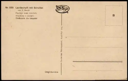 Ansichtskarte  Landschaft mit Schafen - Strukturkarte Pinsel Duktus 1914