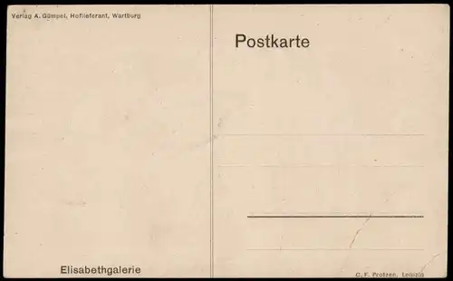 Ansichtskarte Eisenach Elisabethgalerie Wartburg 1913