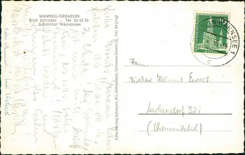Wannsee-Berlin Gaststätte WANNSEE-TERRASSEN von Erich Schrader 1956