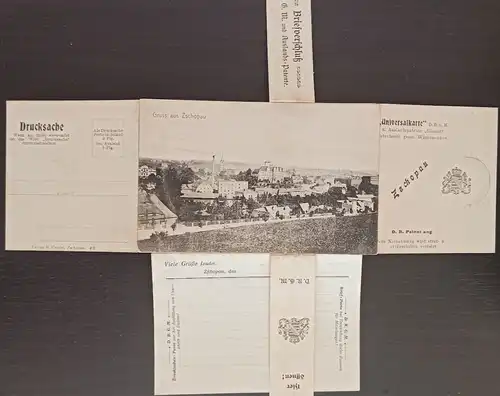 Ansichtskarte Zschopau Mehrbild Klappkarte 1913