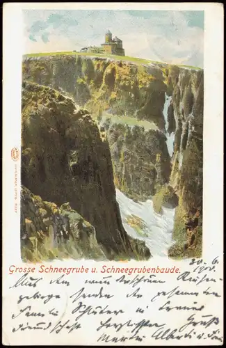 Postcard Schreiberhau Szklarska Poręba Schneegruben Sněžné jámy 1902