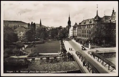 Ansichtskarte Hagen (Westfalen) Museum Haus der Heimat Jahn-Oberschule 1944