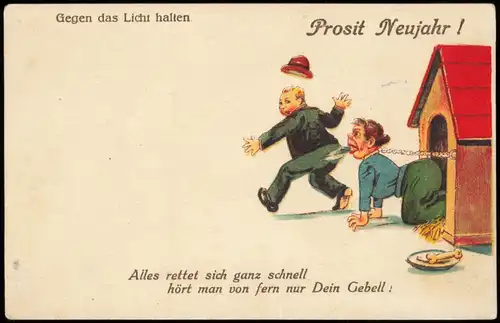 Ansichtskarte  Neujahr Sylvester New Year Scherzkarte 1922