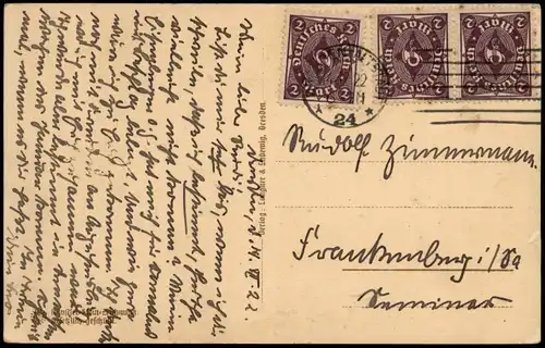 Innere Altstadt-Dresden Georgentor - Steindruck Künstlerkarte 1922