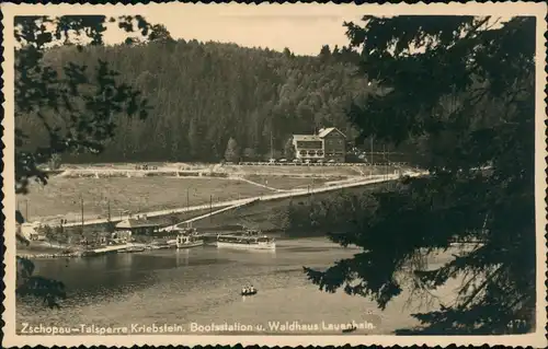 Lauenhain-Mittweida Talsperre Kriebstein. Bootsstation Waldhaus Lauenhain 1939