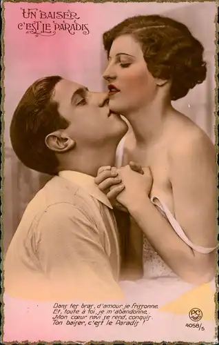 Liebe Liebespaare Love & Romance (Frankreich) Ton baiser, c'est le Paradis 1920