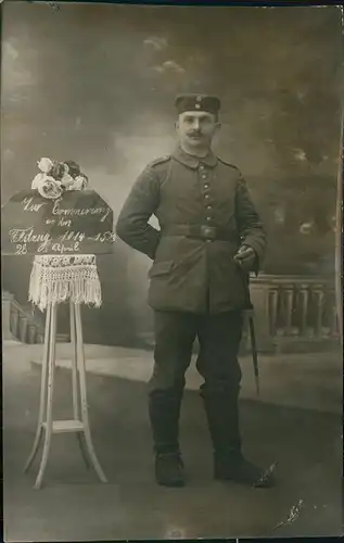 Militär Propaganda: Soldaten   Erinnerung Feldzug 1. Weltkrieg 1915 Privatfoto