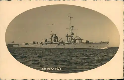 Schiffe & Kriegsschiffe Marine Kreuzer KÖLN Schiffsfoto 1930 Privatfoto Ak