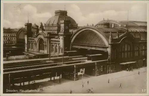 Ansichtskarte Seevorstadt-Dresden Hauptbahnhof, Fotokarte 1927