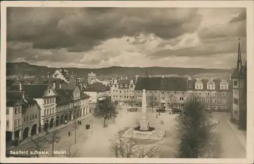 Ansichtskarte Saalfeld (Saale) Markt Stadt-Panorama mit Weitblick 1828