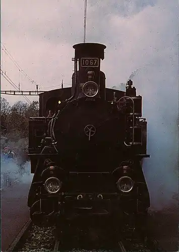 Ansichtskarte  Eisenbahn Zug Lokomotive Dampflok auf der Brünig-Linie 1980