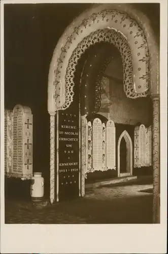 Ansichtskarte Meißen Kriegergedächtniskirche Durchgang aus Porzellan 1928