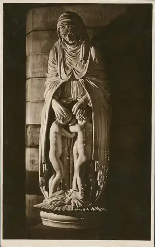 Ansichtskarte Meißen Kriegergedächtniskirche - Statue aus Porzellan 1928