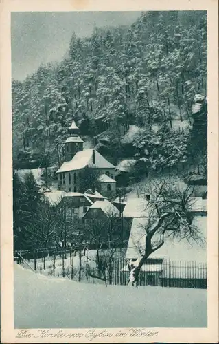 Ansichtskarte Oybin Bergkirche Die Kirche im Winter 1920