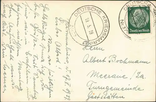 Postcard Recife ECIFE PERNAMBUCO 1939  gel. Deutsche Kriegsmarine Stempel