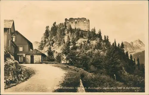 Pfronten (Allgäu) Ruine Falkenstein 1268m. Burghotel u. Aggenstein 1934