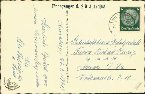 Ansichtskarte Annaberg-Buchholz Auferstehungslinde im Trinitatisfriedhof 1941