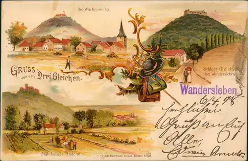 Ansichtskarte Amt Wachsenburg Wachsenburg, Schloß Gleichenberg... 1898