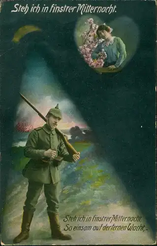 Militär & Propaganda Soldatenleben: Soldat mit Pickelhaube (Wehmut & Liebe) 1916