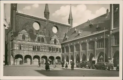 Ansichtskarte Lübeck Marktplatz mit Rathaus 1961
