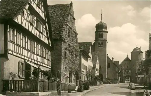 Ansichtskarte Langenburg Straßenpartie - VW Käfer 1959