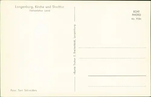 Ansichtskarte Langenburg Straßenpartie - VW Käfer 1959