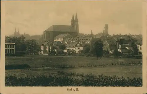 Ansichtskarte Hof (Saale) Partie an der Stadt 1922