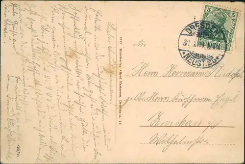 Ansichtskarte Dresden Stadt, Flußbadeanstalt 1909
