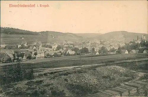 Ansichtskarte Ehrenfriedersdorf Panorama-Ansicht Ort im Erzgebirge 1927