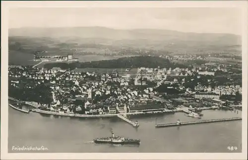 Friedrichshafen Luftbild Luftaufnahme Bodensee vom Flugzeug aus 1930