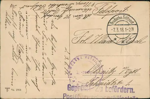 Ansichtskarte  Feldpostkarte 1. Weltkrieg "Blühender Baum" 1918   Feldpost gelaufen (div. Stempel)